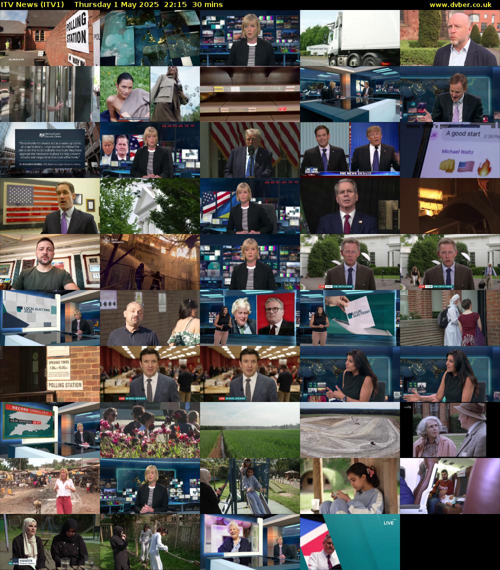 ITV News (ITV1) Thursday 1 May 2025 22:15 - 22:45