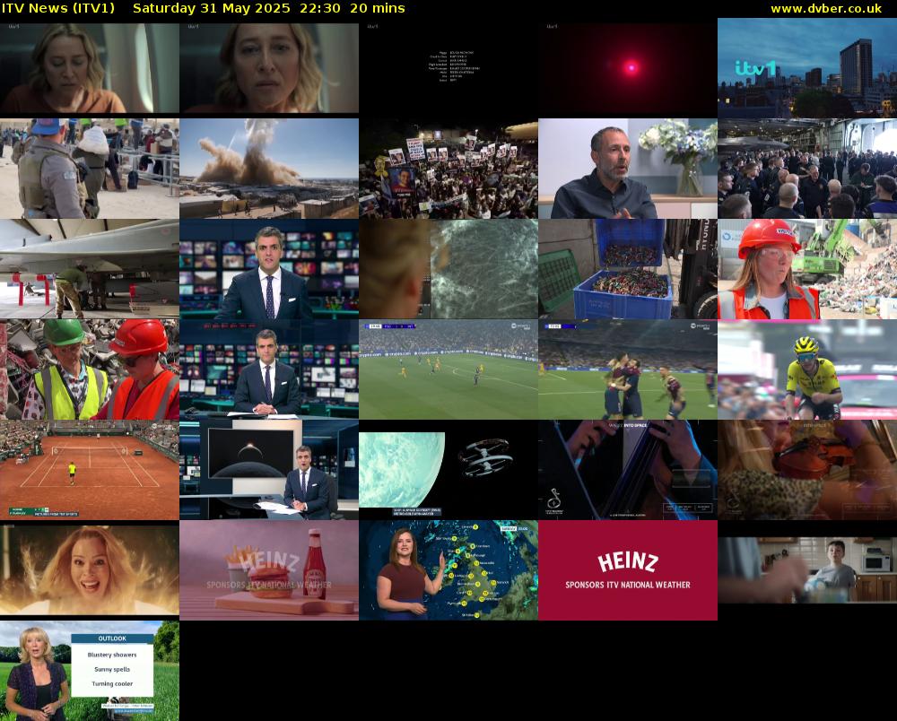 ITV News (ITV1) Saturday 31 May 2025 22:30 - 22:50