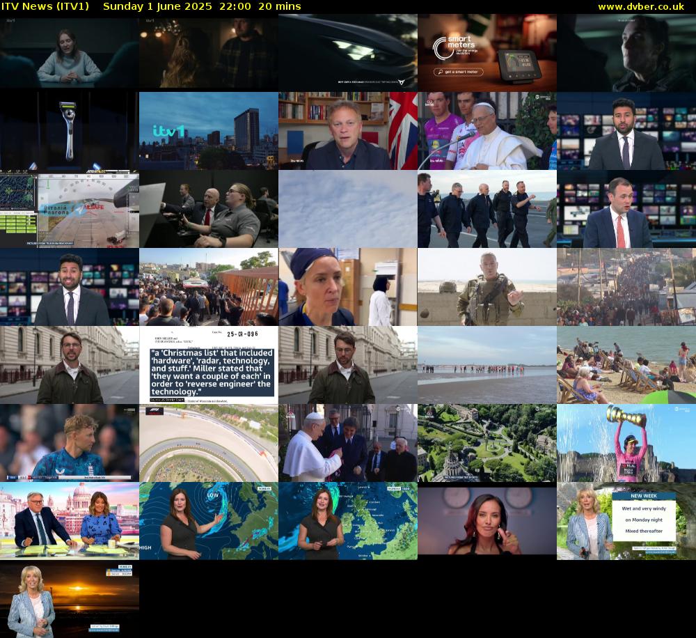 ITV News (ITV1) Sunday 1 June 2025 22:00 - 22:20