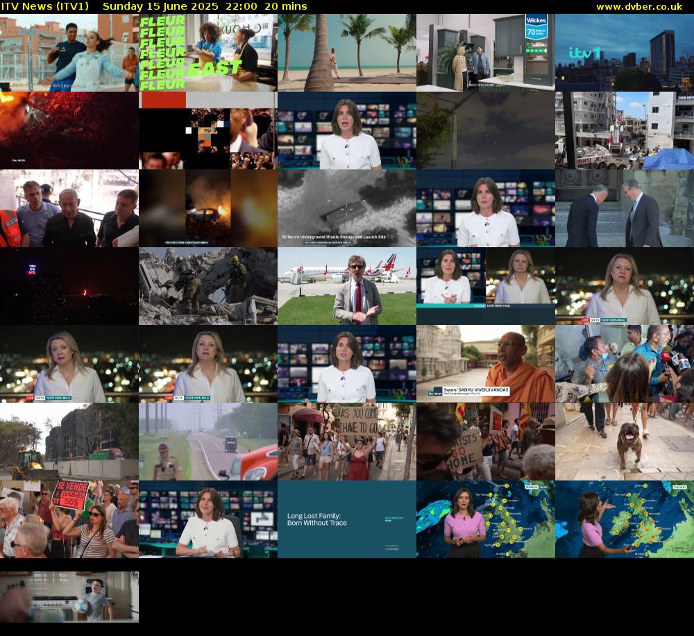 ITV News (ITV1) Sunday 15 June 2025 22:00 - 22:20