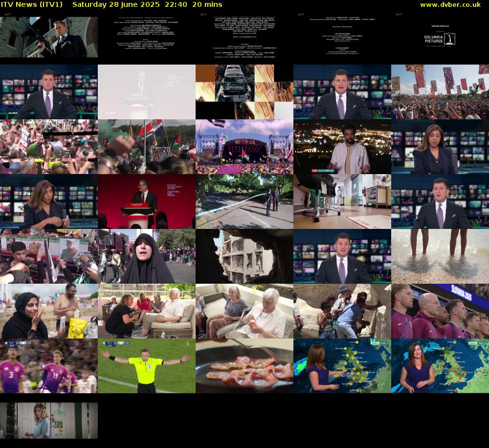 ITV News (ITV1) Saturday 28 June 2025 22:40 - 23:00