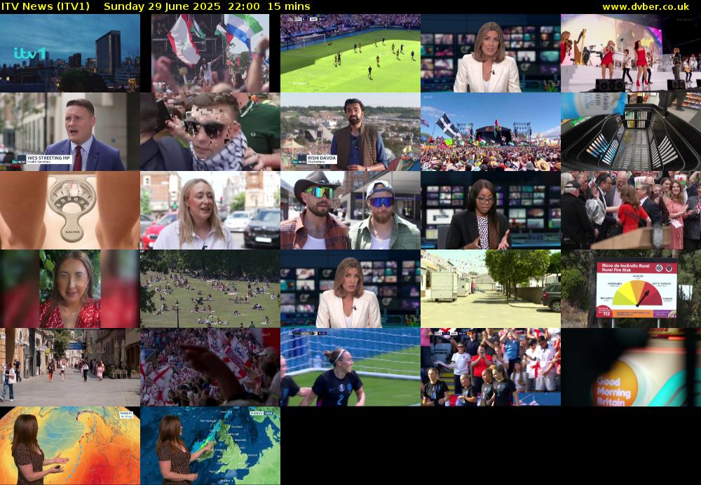 ITV News (ITV1) Sunday 29 June 2025 22:00 - 22:15