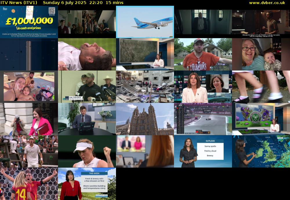 ITV News (ITV1) Sunday 6 July 2025 22:20 - 22:35