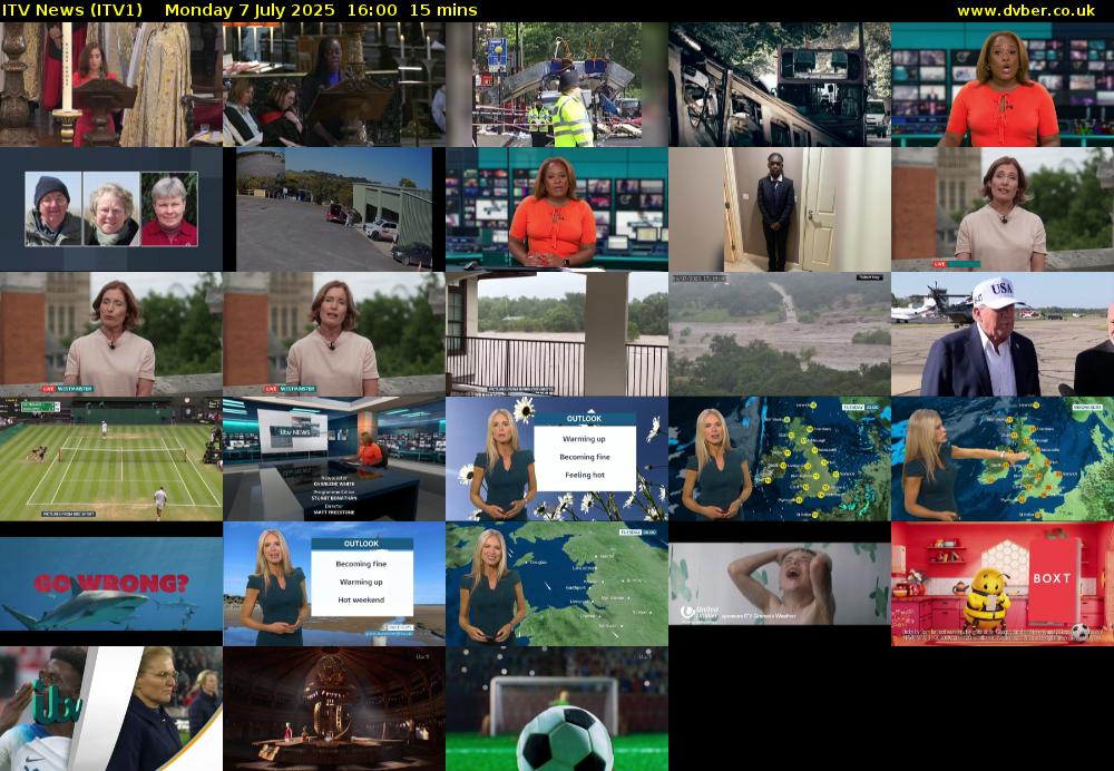 ITV News (ITV1) Monday 7 July 2025 16:00 - 16:15