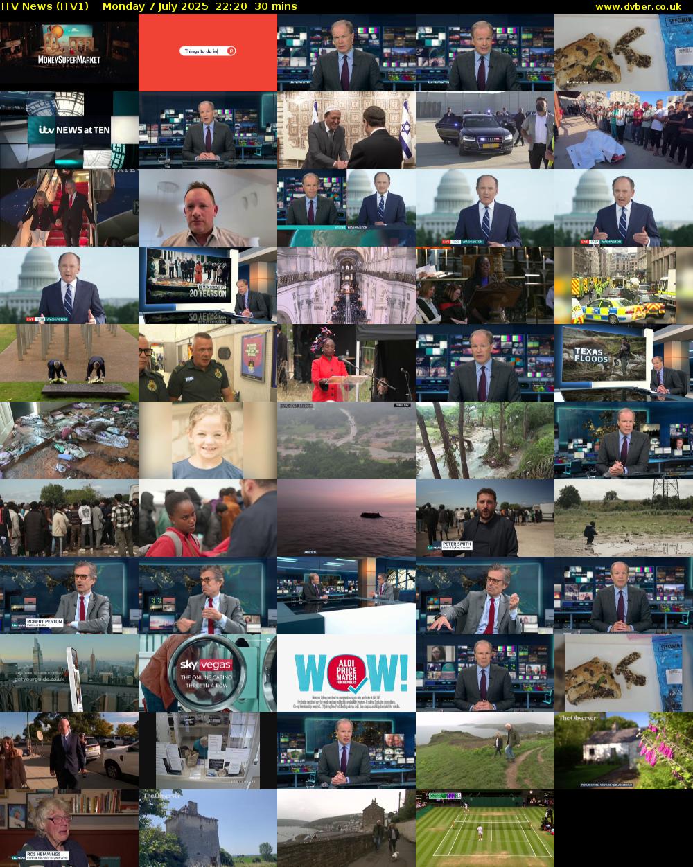 ITV News (ITV1) Monday 7 July 2025 22:20 - 22:50