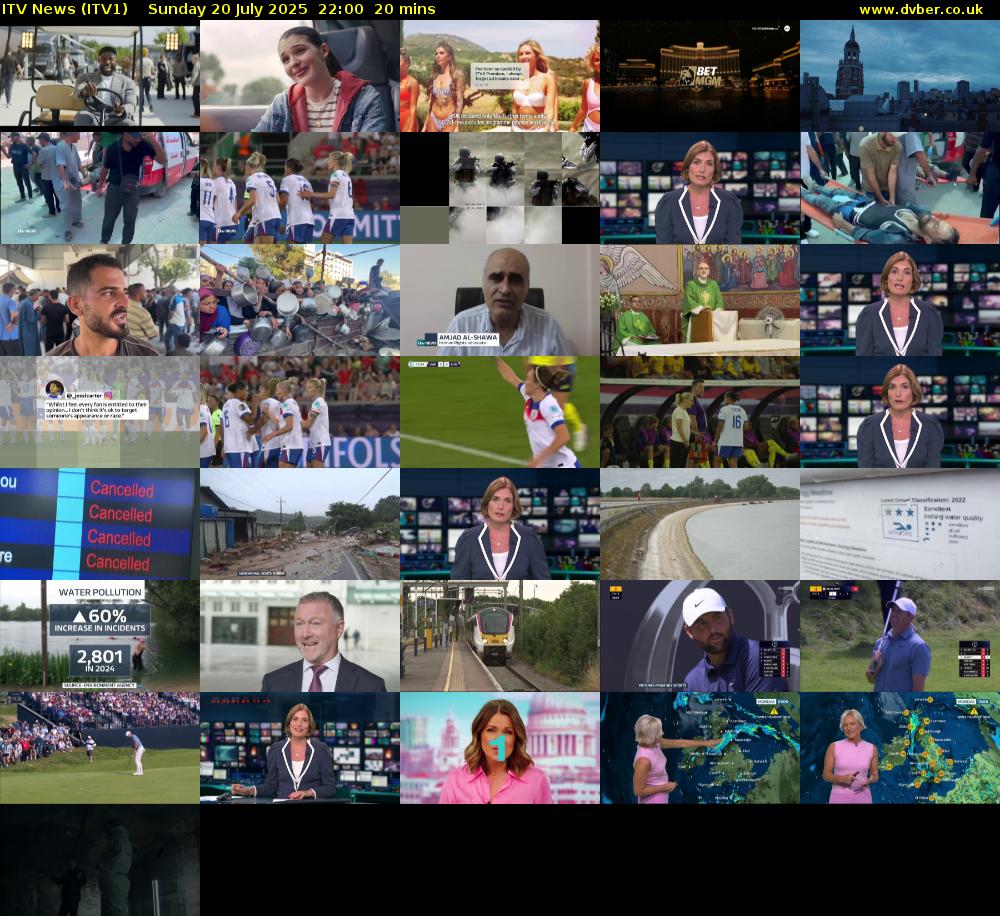 ITV News (ITV1) Sunday 20 July 2025 22:00 - 22:20