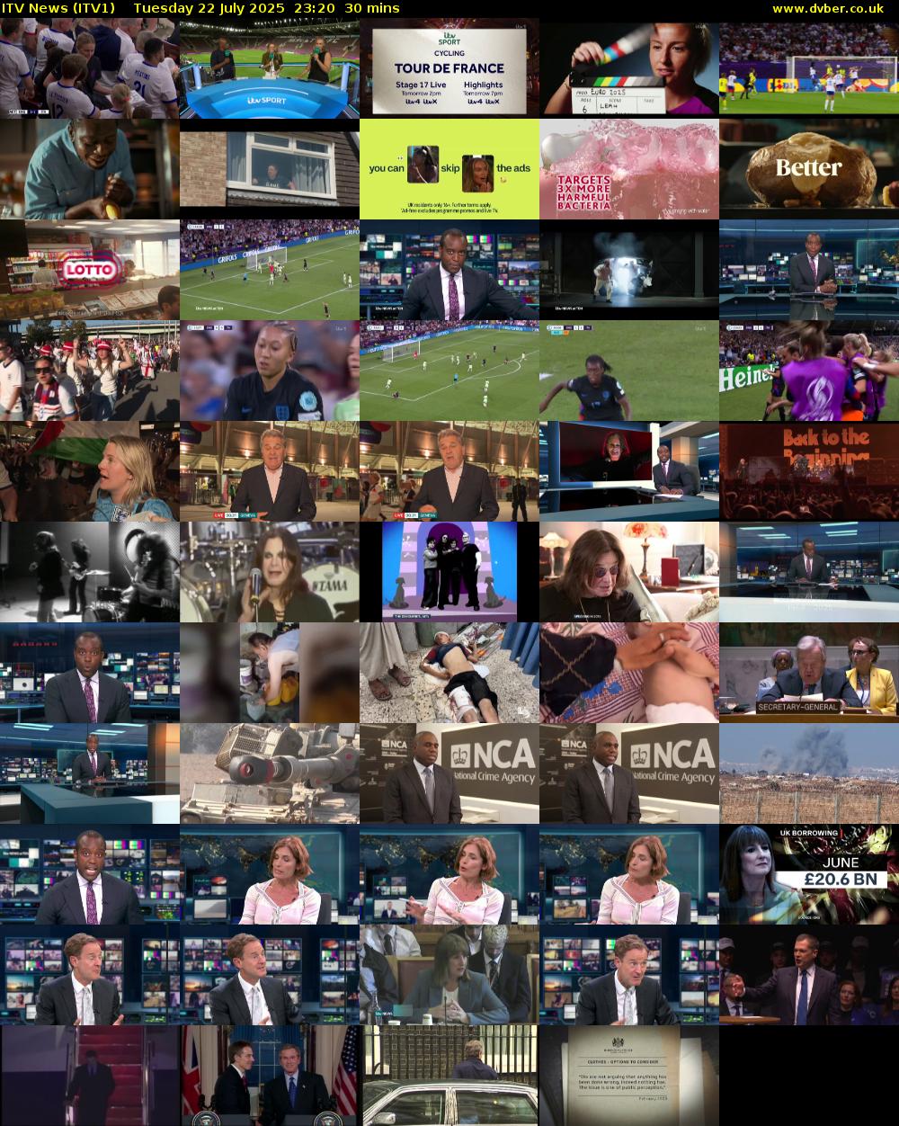 ITV News (ITV1) Tuesday 22 July 2025 23:20 - 23:50