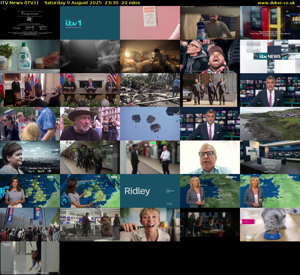 ITV News (ITV1) Saturday 9 August 2025 23:30 - 23:50