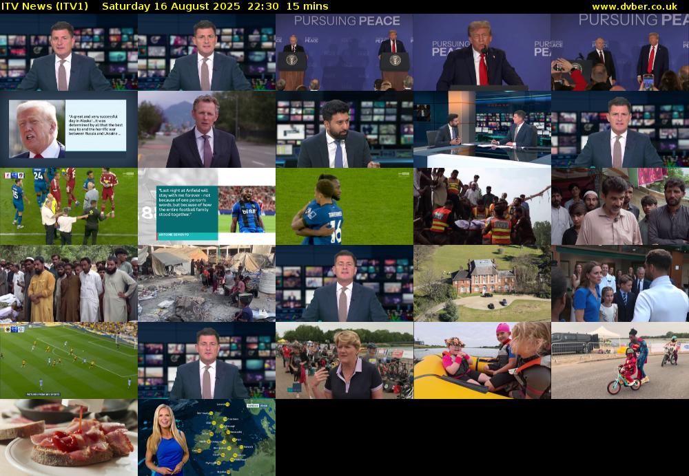 ITV News (ITV1) Saturday 16 August 2025 22:30 - 22:45