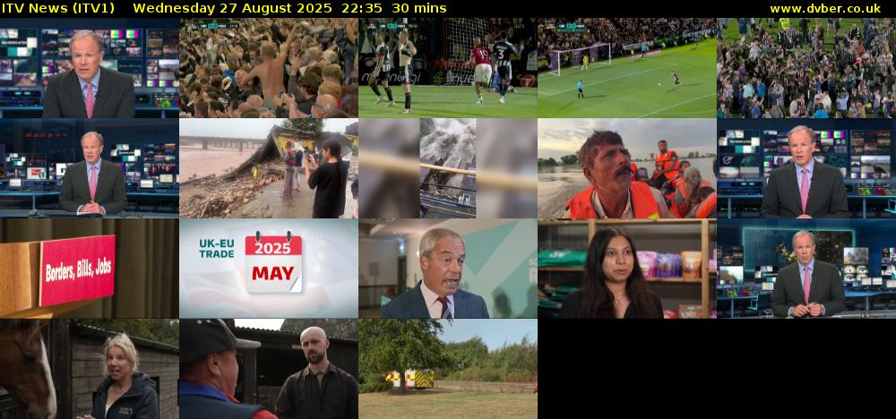 ITV News (ITV1) Wednesday 27 August 2025 22:35 - 23:05