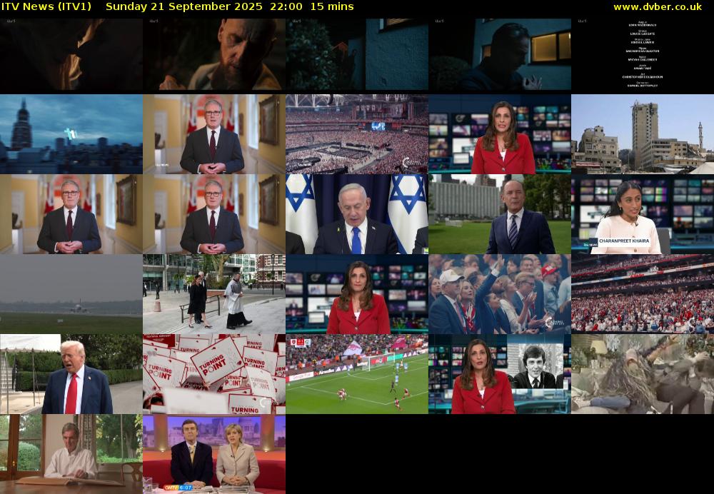 ITV News (ITV1) Sunday 21 September 2025 22:00 - 22:15
