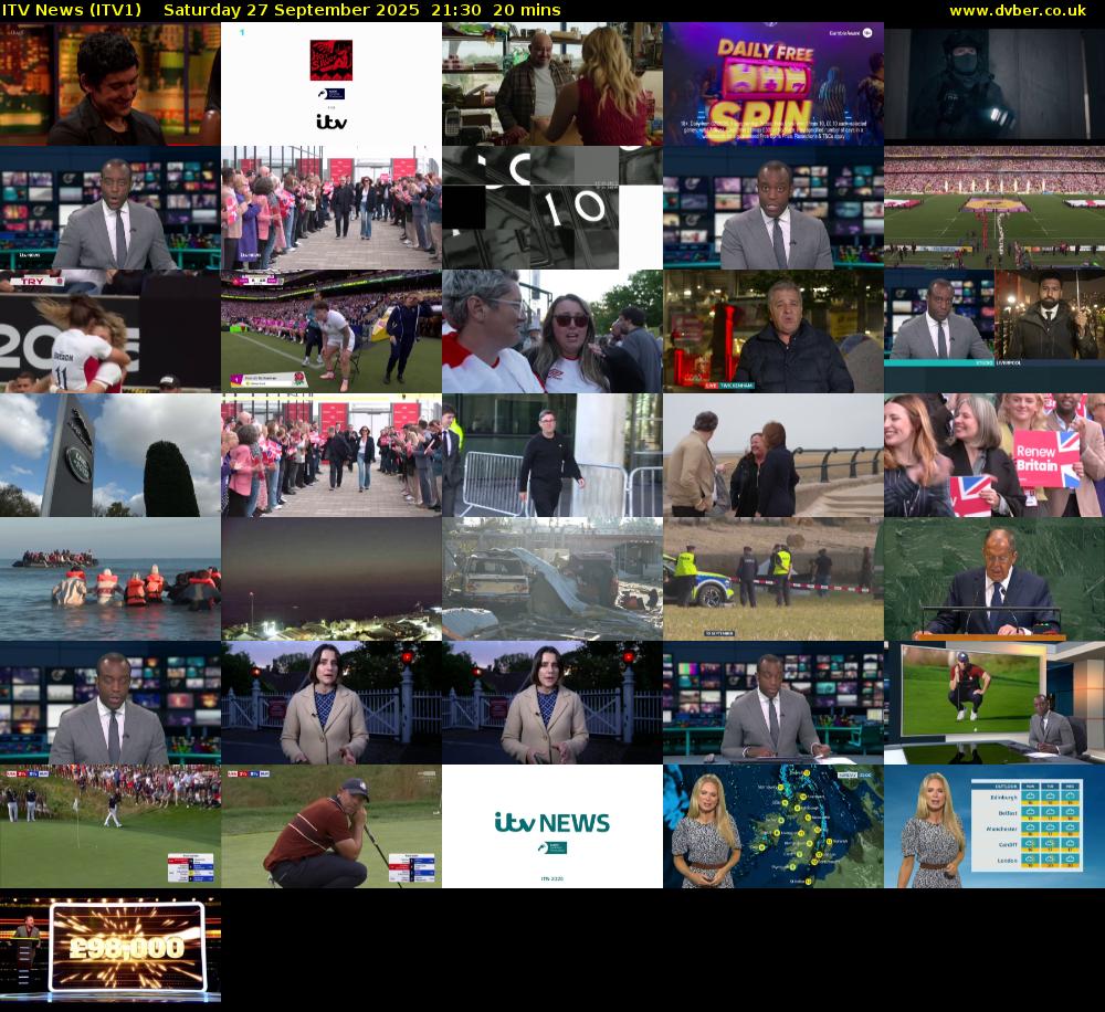 ITV News (ITV1) Saturday 27 September 2025 21:30 - 21:50