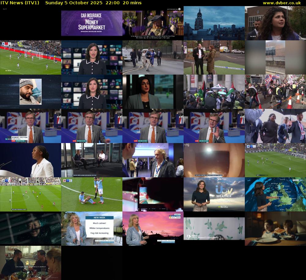 ITV News (ITV1) Sunday 5 October 2025 22:00 - 22:20