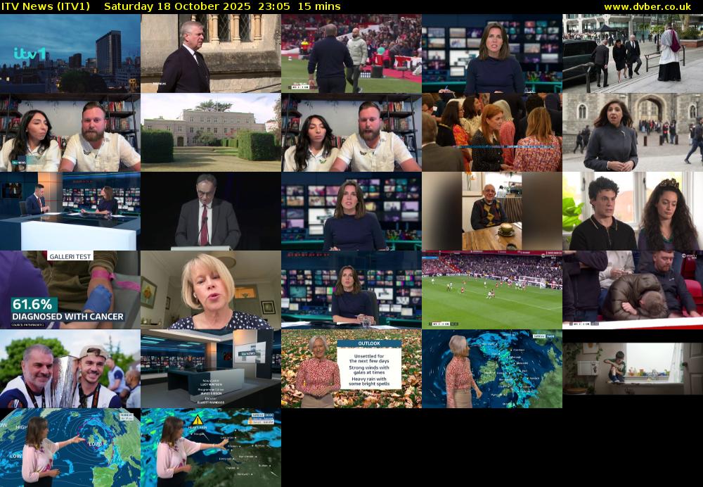 ITV News (ITV1) Saturday 18 October 2025 23:05 - 23:20