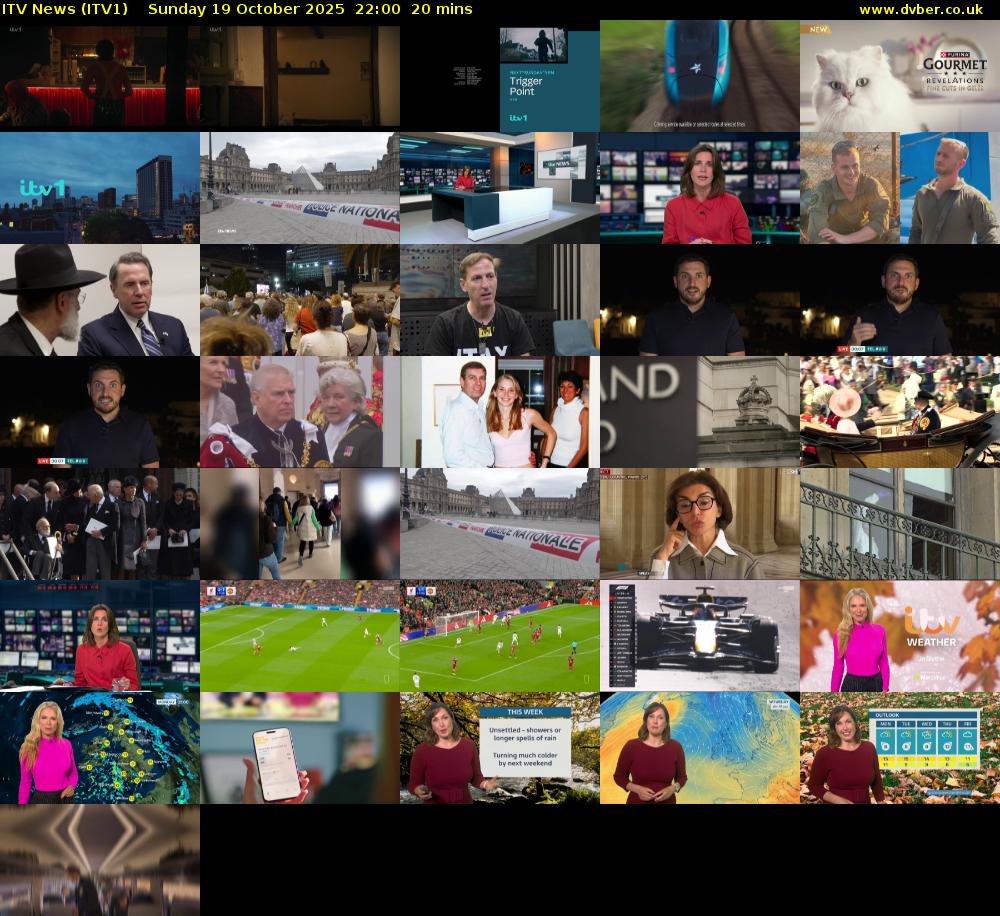 ITV News (ITV1) Sunday 19 October 2025 22:00 - 22:20