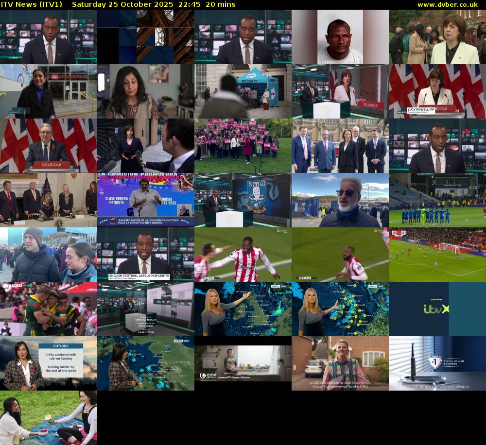 ITV News (ITV1) Saturday 25 October 2025 22:45 - 23:05
