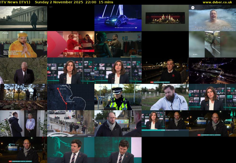 ITV News (ITV1) Sunday 2 November 2025 22:00 - 22:15