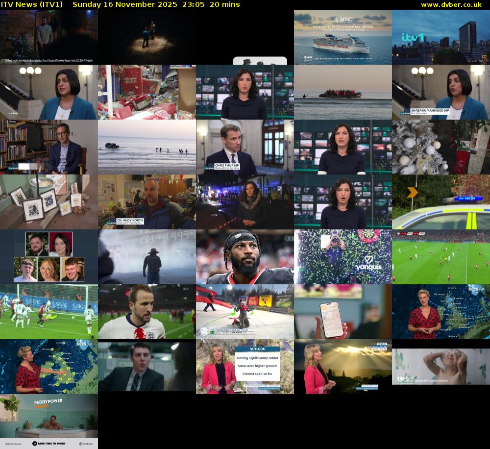 ITV News (ITV1) Sunday 16 November 2025 23:05 - 23:25