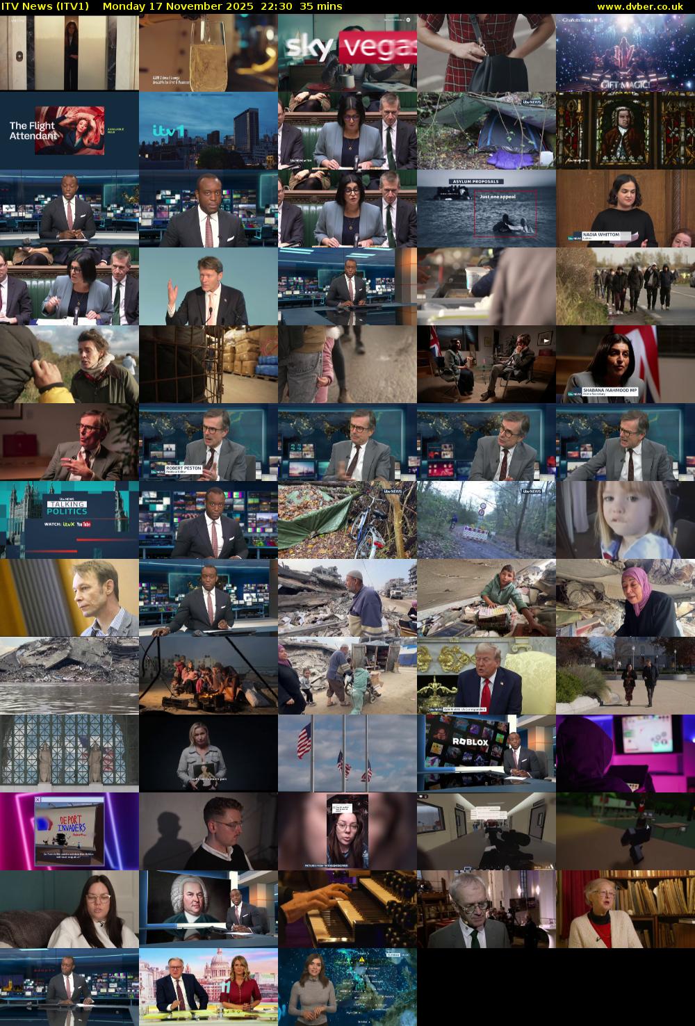 ITV News (ITV1) Monday 17 November 2025 22:30 - 23:05