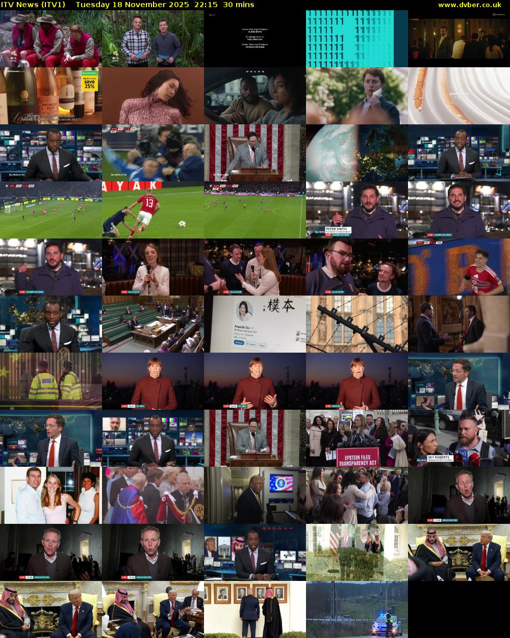 ITV News (ITV1) Tuesday 18 November 2025 22:15 - 22:45