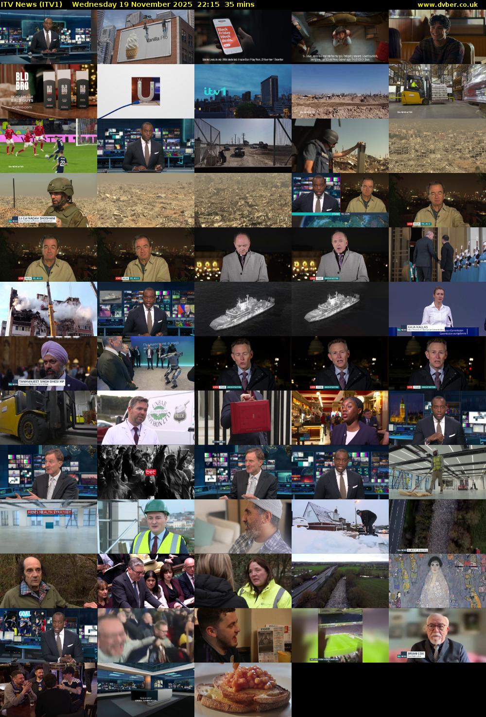 ITV News (ITV1) Wednesday 19 November 2025 22:15 - 22:50