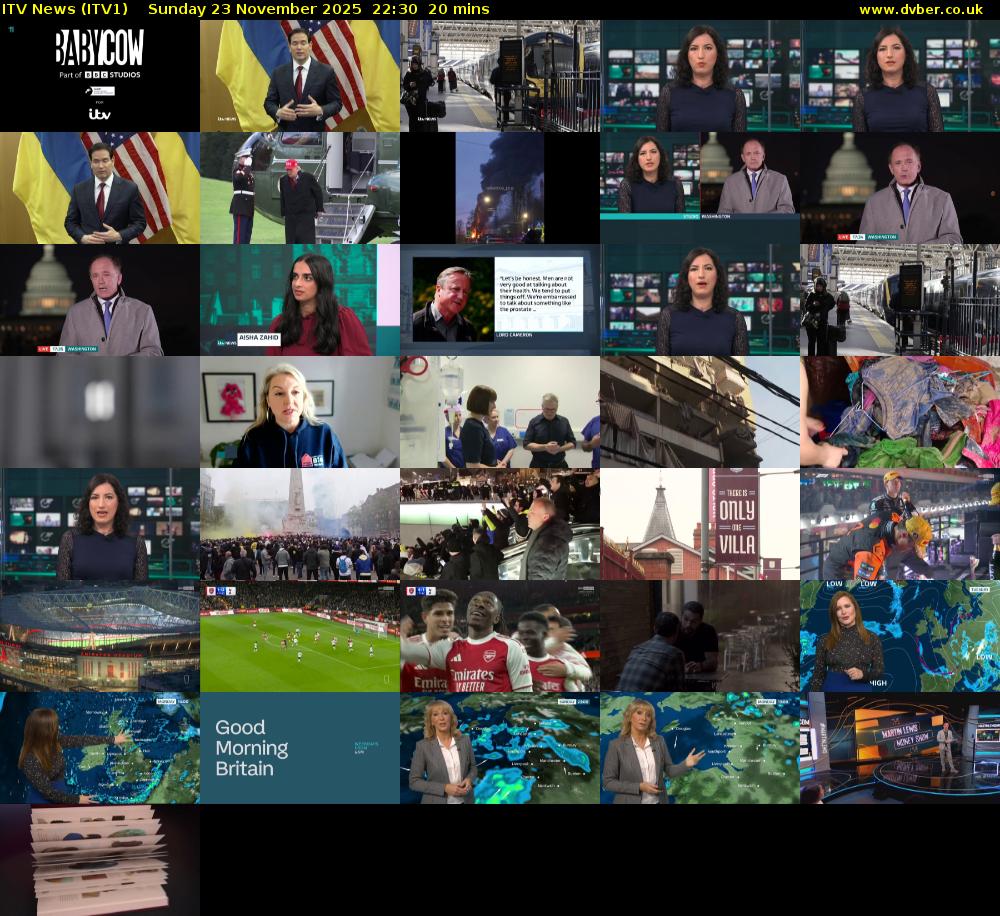 ITV News (ITV1) Sunday 23 November 2025 22:30 - 22:50