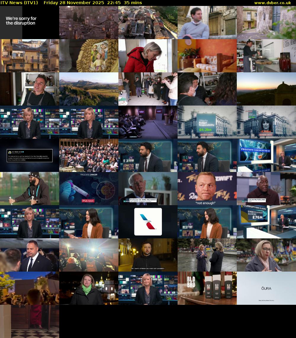 ITV News (ITV1) Friday 28 November 2025 22:45 - 23:20