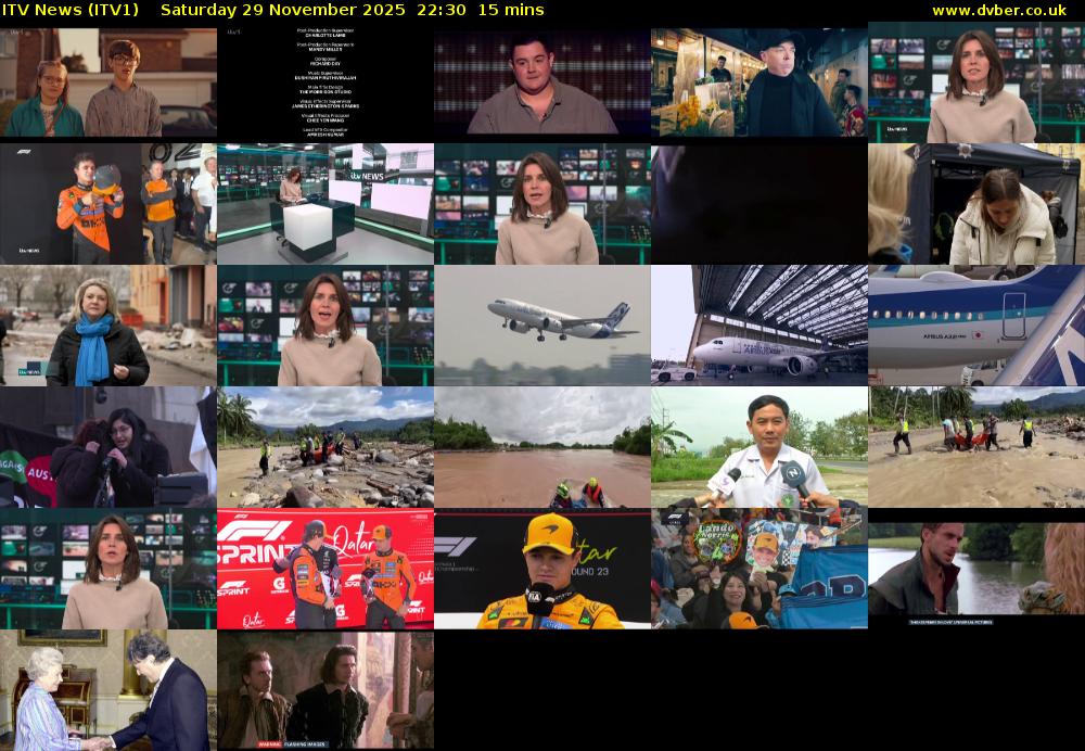 ITV News (ITV1) Saturday 29 November 2025 22:30 - 22:45