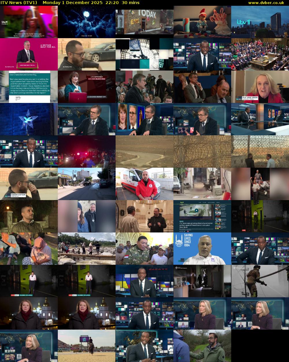 ITV News (ITV1) Monday 1 December 2025 22:20 - 22:50