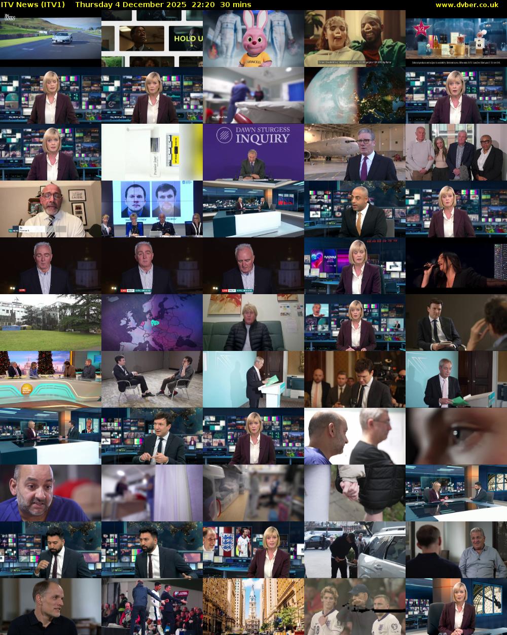 ITV News (ITV1) Thursday 4 December 2025 22:20 - 22:50