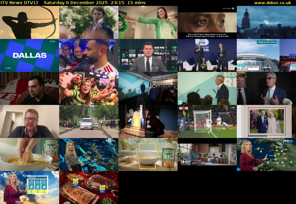 ITV News (ITV1) Saturday 6 December 2025 23:15 - 23:30