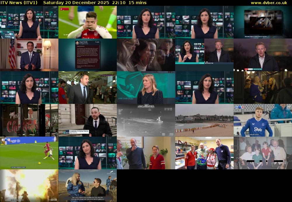 ITV News (ITV1) Saturday 20 December 2025 22:10 - 22:25