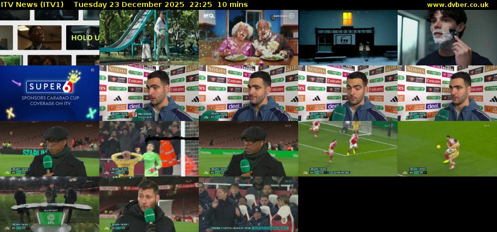 ITV News (ITV1) Tuesday 23 December 2025 22:25 - 22:35