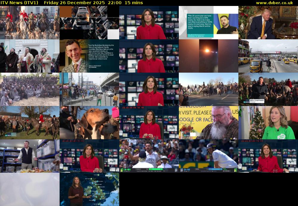ITV News (ITV1) Friday 26 December 2025 22:00 - 22:15