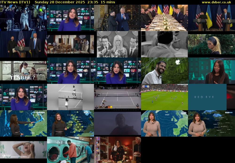 ITV News (ITV1) Sunday 28 December 2025 23:35 - 23:50