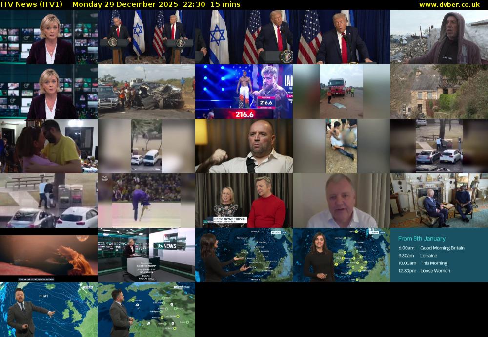 ITV News (ITV1) Monday 29 December 2025 22:30 - 22:45