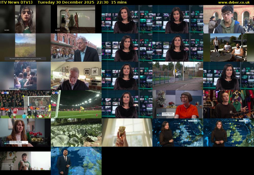 ITV News (ITV1) Tuesday 30 December 2025 22:30 - 22:45