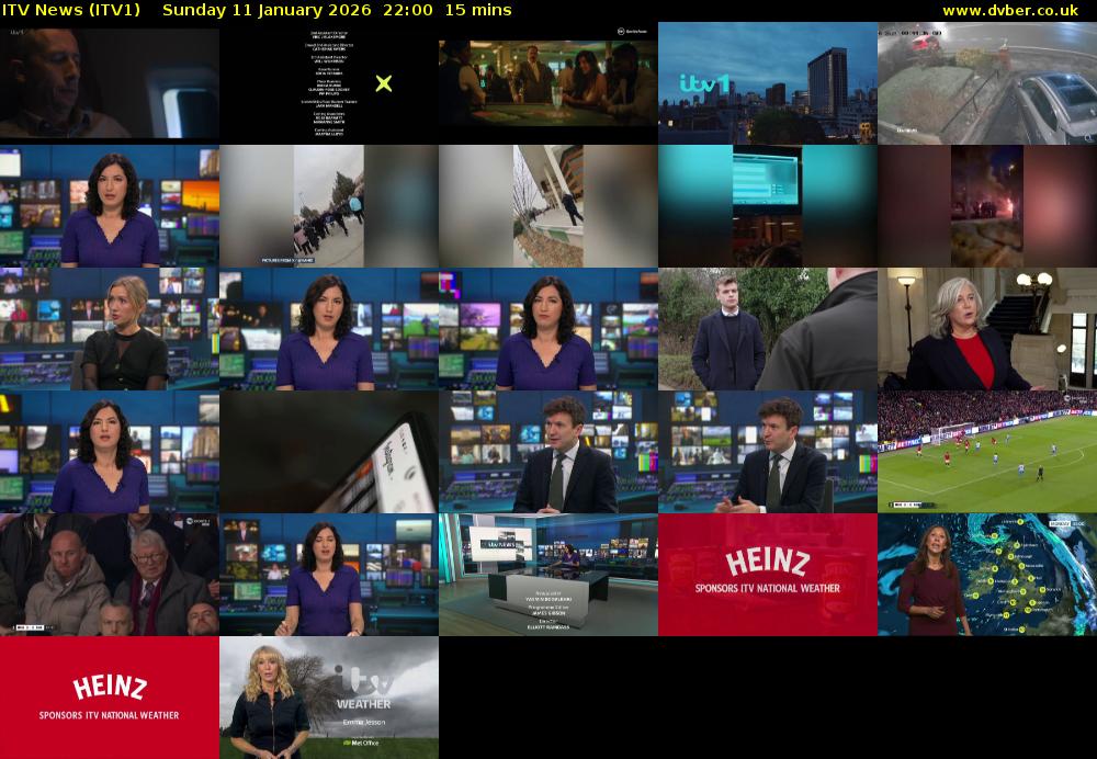 ITV News (ITV1) Sunday 11 January 2026 22:00 - 22:15