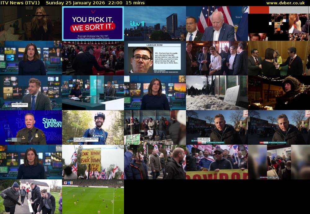 ITV News (ITV1) Sunday 25 January 2026 22:00 - 22:15