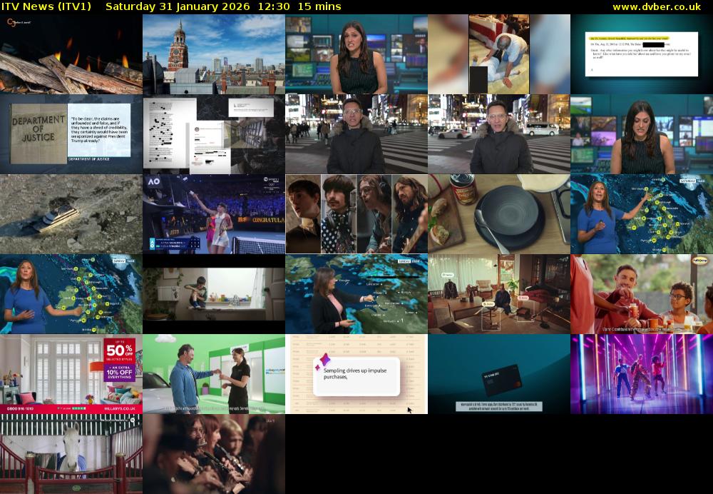 ITV News (ITV1) Saturday 31 January 2026 12:30 - 12:45