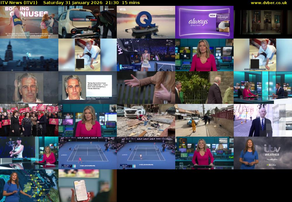 ITV News (ITV1) Saturday 31 January 2026 21:30 - 21:45