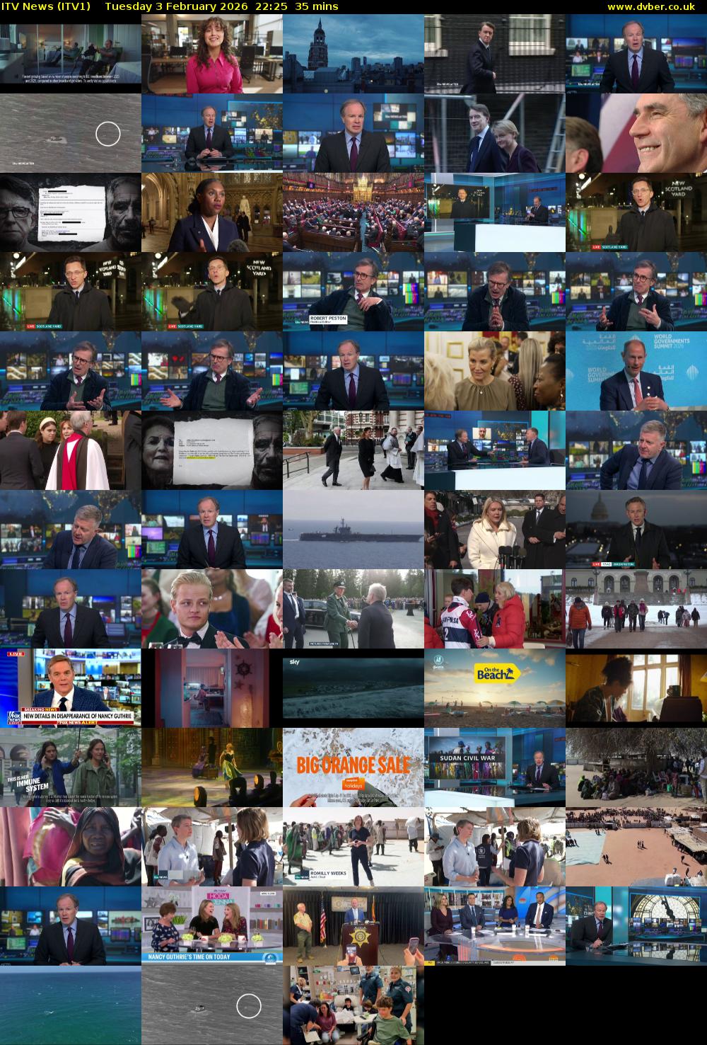 ITV News (ITV1) Tuesday 3 February 2026 22:25 - 23:00