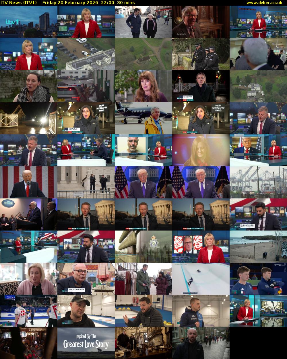 ITV News (ITV1) Friday 20 February 2026 22:00 - 22:30