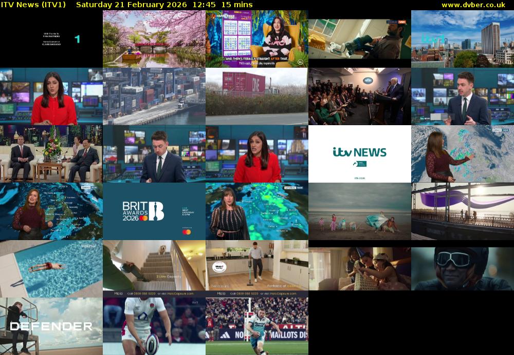ITV News (ITV1) Saturday 21 February 2026 12:45 - 13:00