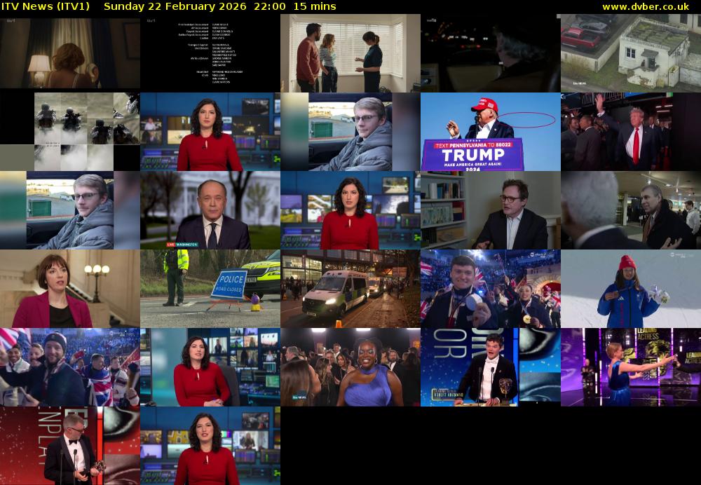 ITV News (ITV1) Sunday 22 February 2026 22:00 - 22:15