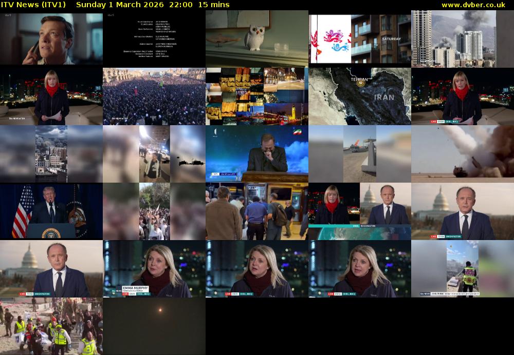 ITV News (ITV1) Sunday 1 March 2026 22:00 - 22:15