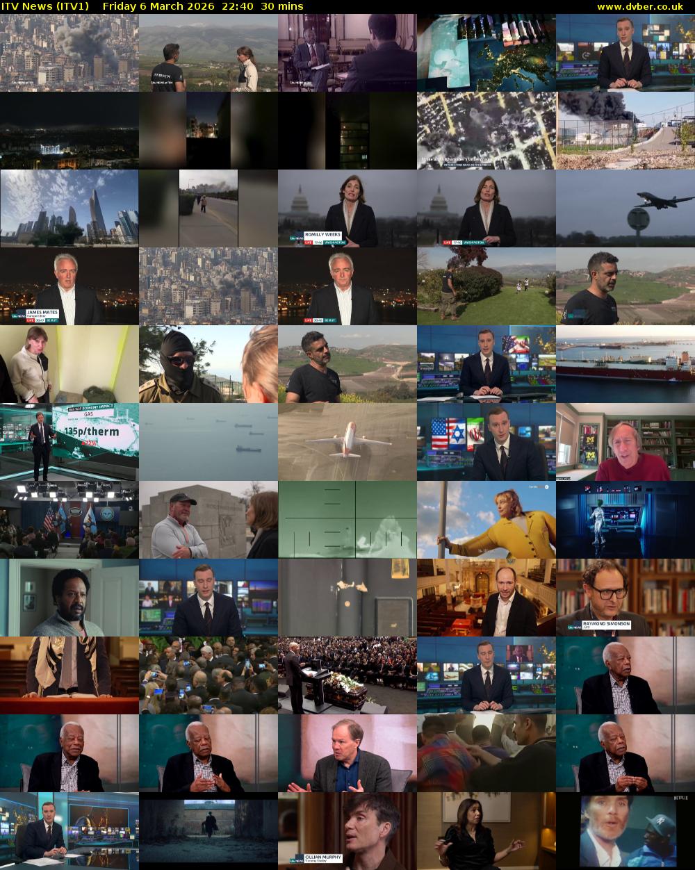 ITV News (ITV1) Friday 6 March 2026 22:40 - 23:10