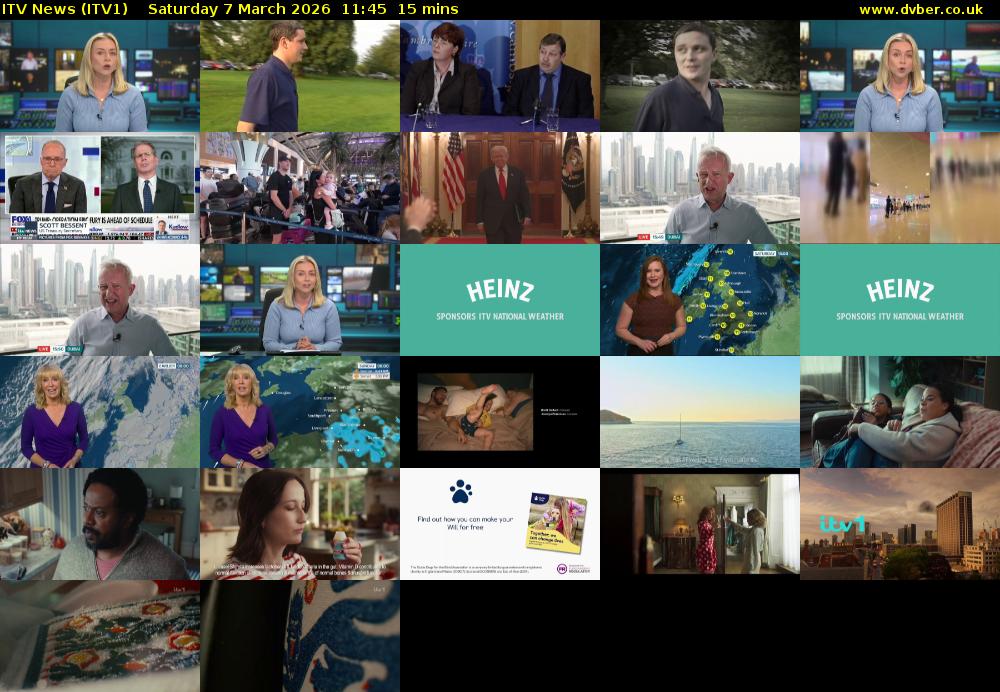 ITV News (ITV1) Saturday 7 March 2026 11:45 - 12:00
