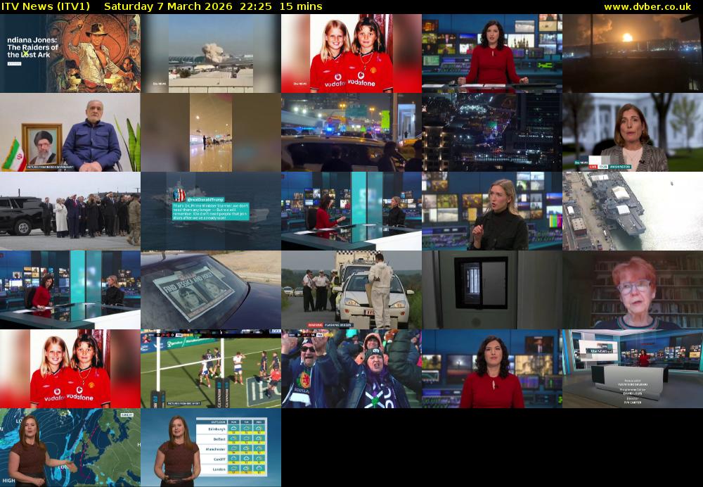 ITV News (ITV1) Saturday 7 March 2026 22:25 - 22:40