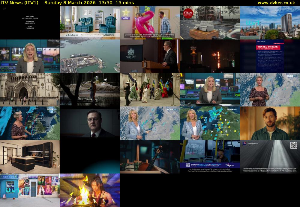 ITV News (ITV1) Sunday 8 March 2026 13:50 - 14:05